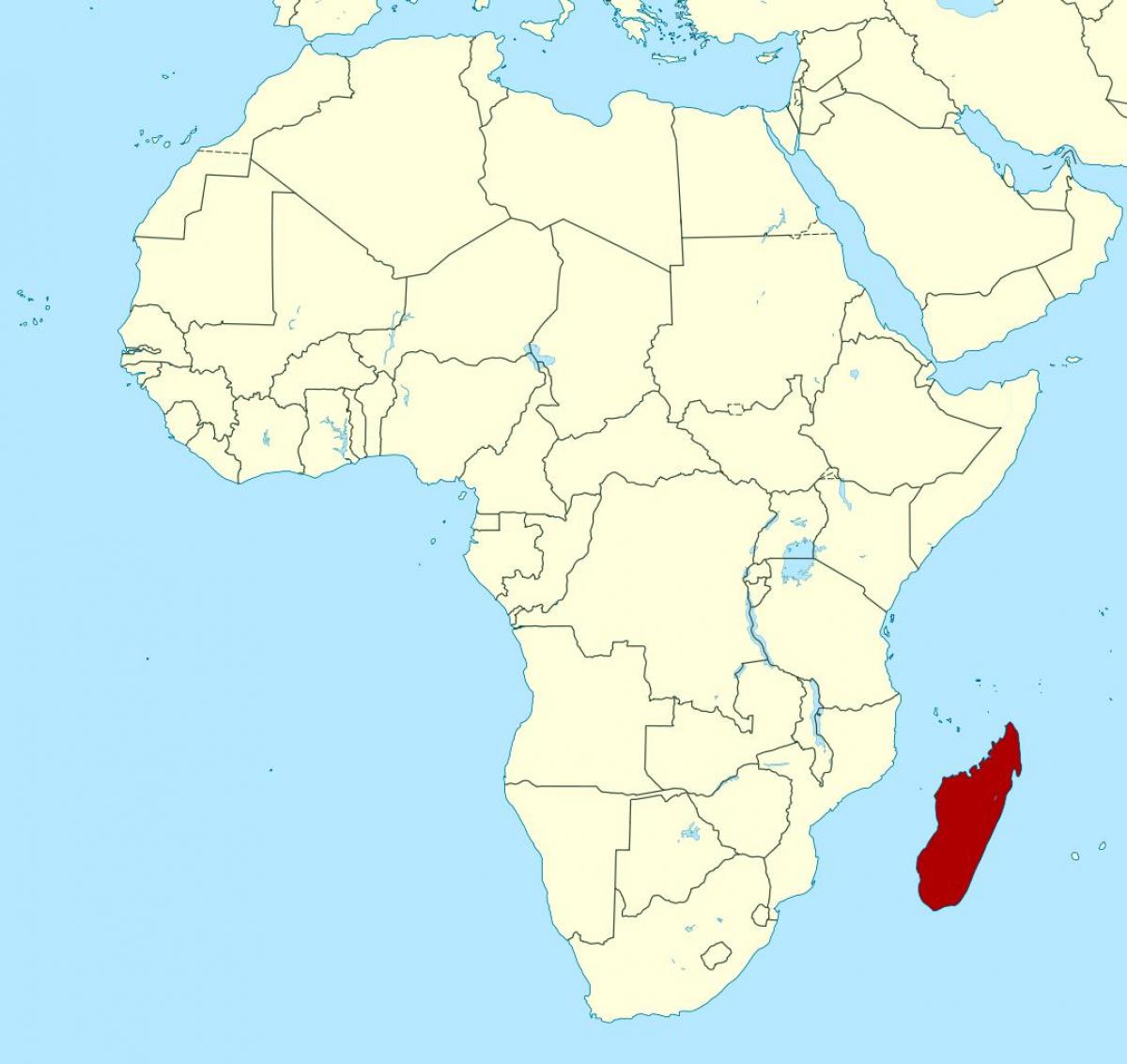 Մադագասկար քարտեզի վրա Աֆրիկայի