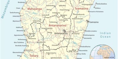 Քարտեզ Մադագասկար օդանավակայանների