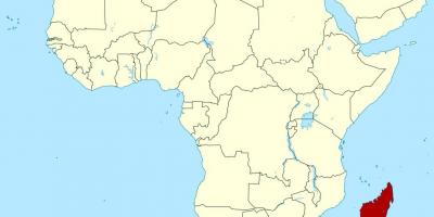 Մադագասկար քարտեզի վրա Աֆրիկայի