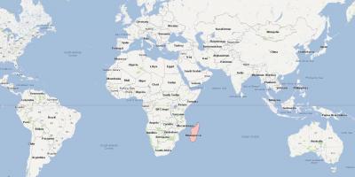 Աշխարհի քարտեզը ցույց տալով Մադագասկար